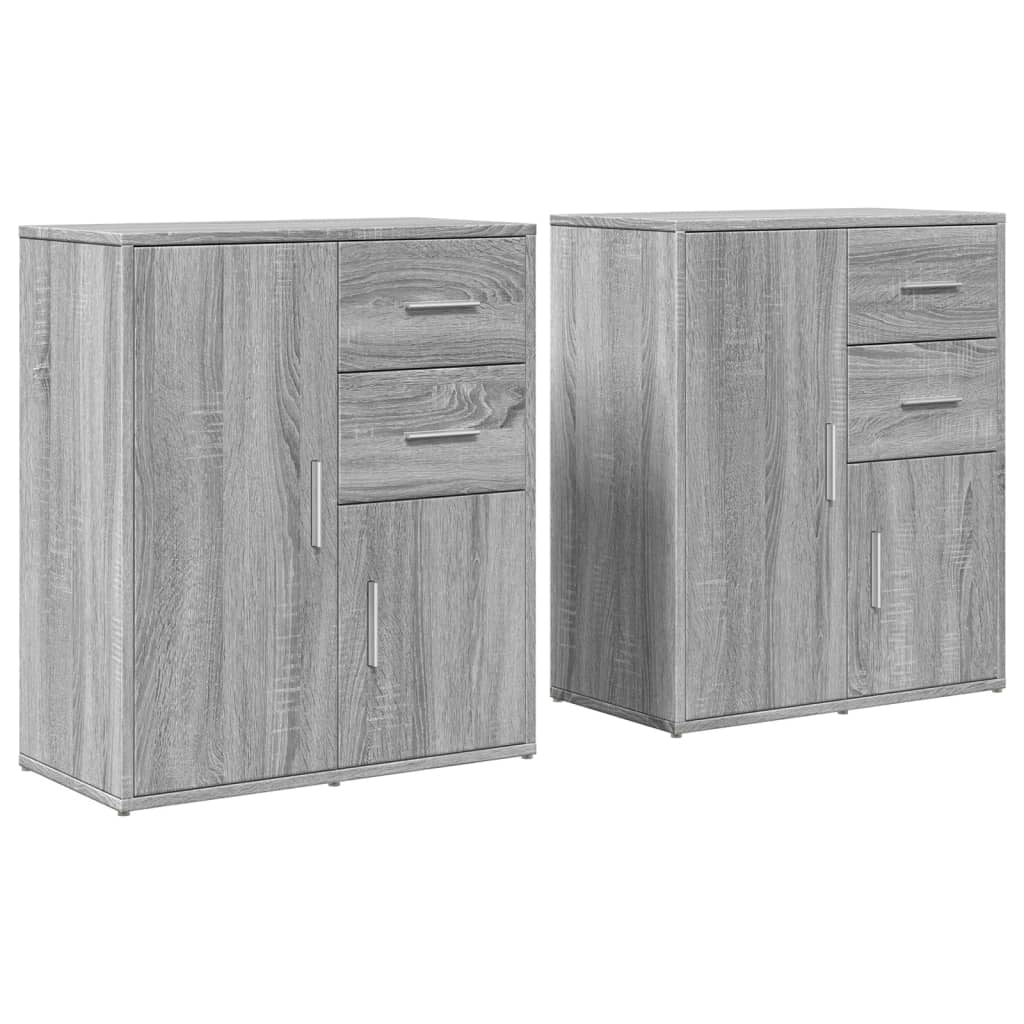 Buffet credenza cassettiera armadio mobile contenitore organizer per cucina soggiorno salotti set di 2 Sonoma 60 x 31 x 70 cm in legno ingegnerizzato grigio 02_0036958