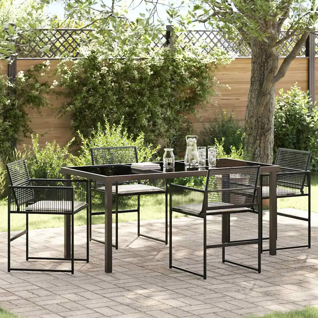 Set da Pranzo per Giardino 5 pcs Nero 3379325