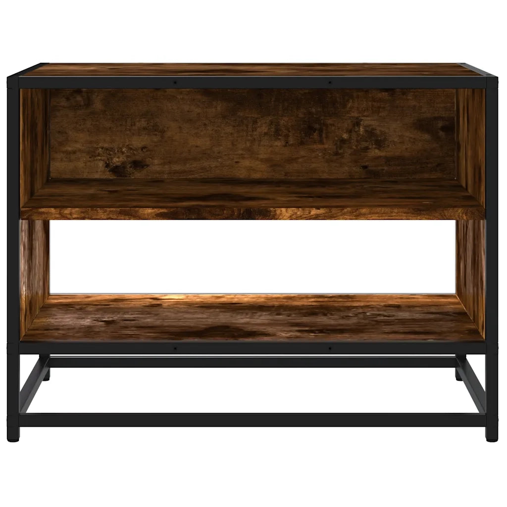 Mobile TV Rovere Fumo 61x40x46 cm Legno Multistrato e Metallo 848881
