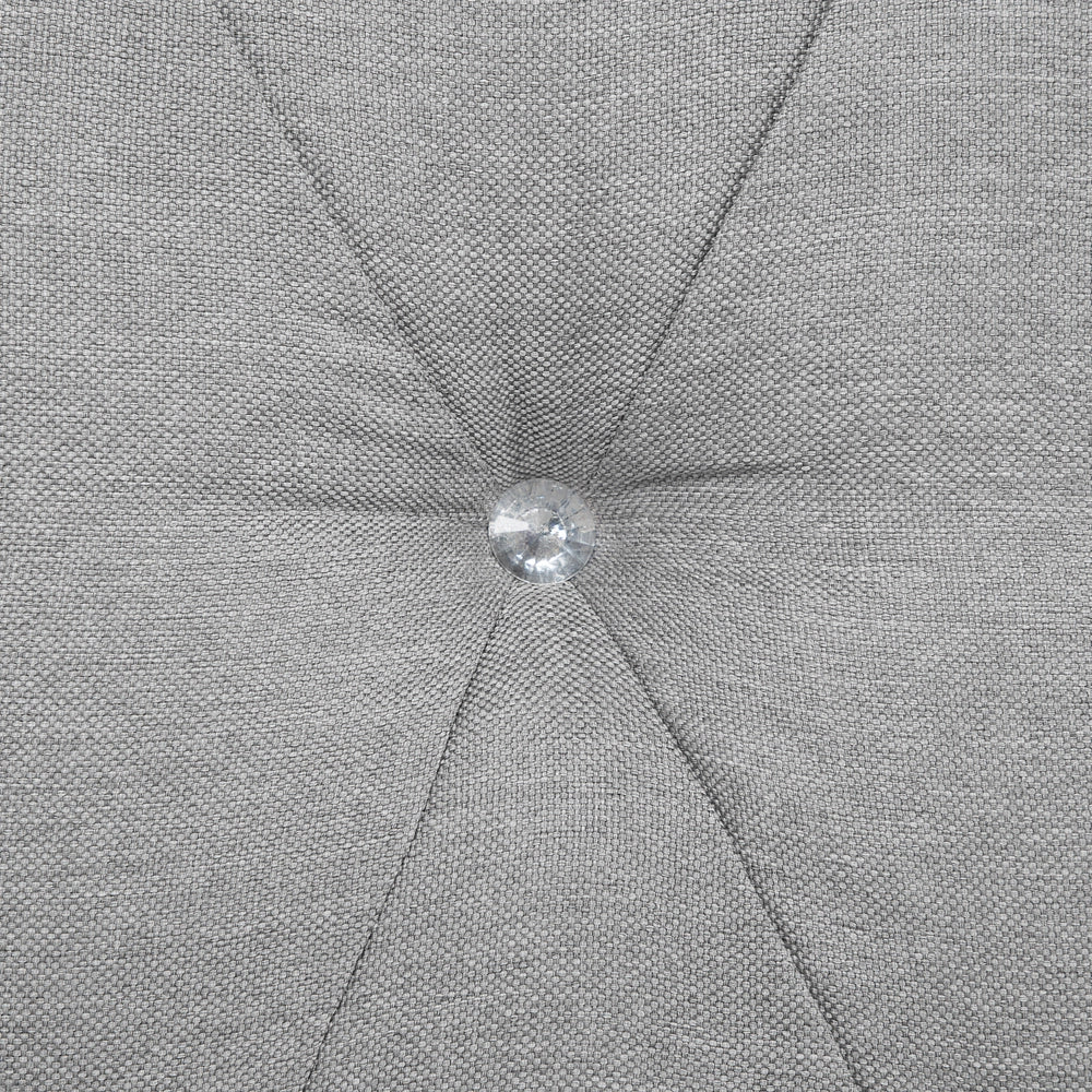 Letto Grigio 160 x 200 cm Tessuto Imbottito Struttura Con Materasso E Bottoni Poggiatesta Trapuntati