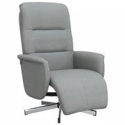 Poltrona | Sedia Relax Reclinabile con Poggiapiedi Grigio Chiaro in Tessuto