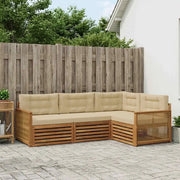Set di divani da esterno con cuscino 4 pcs Naturale e Beige 3383301