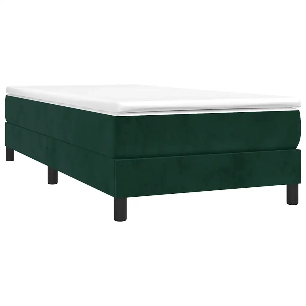 Giroletto a Molle con Materasso-Struttura Letto Verde Scuro 90x200 cm Velluto 700658