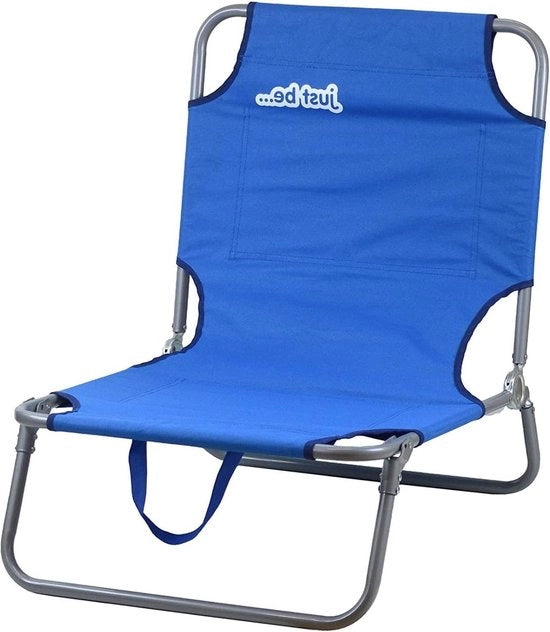 Sedile da spiaggia pieghevole - Leggero e trasportabile - Ideale per giardino e spiaggia - Blu scuro - Accessorio da spiaggia con schienale.