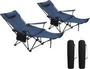 Set di 2 Sedie da Campeggio Sedie Pieghevoli Portatile Leggero, Sedia Pieghevole per esterni per Giardino, Pesca, Picnic, Blu