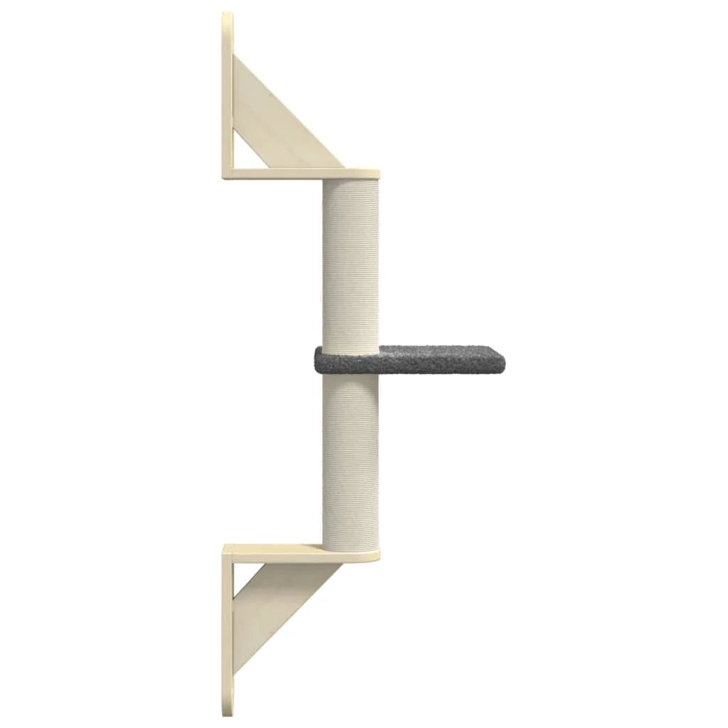 Tiragraffi per gatti Mobili per arrampicata su torre Raschietto per gatti Piattaforma da arrampicata da parete con tiragraffi scuro 85,5 cm grigio 02_0022784