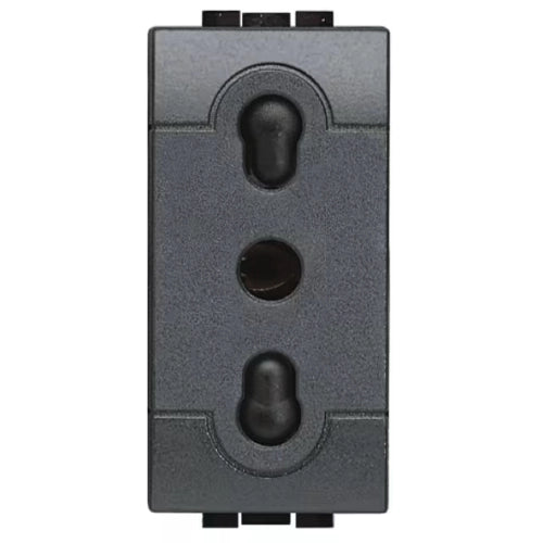 PRESA BIPASSO 2P+T 10/16A BTICINO LIVING LIGHT - ANTRACITE
