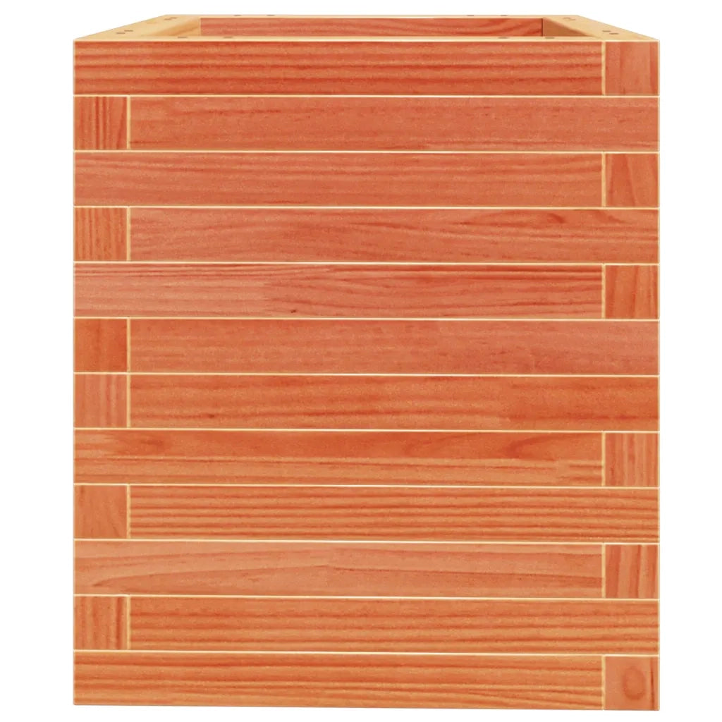 Fioriera Giardino-Vaso da Esterno-Contenitore per Piante Marrone Cera 40x40x46 cm Legno Massello Pino