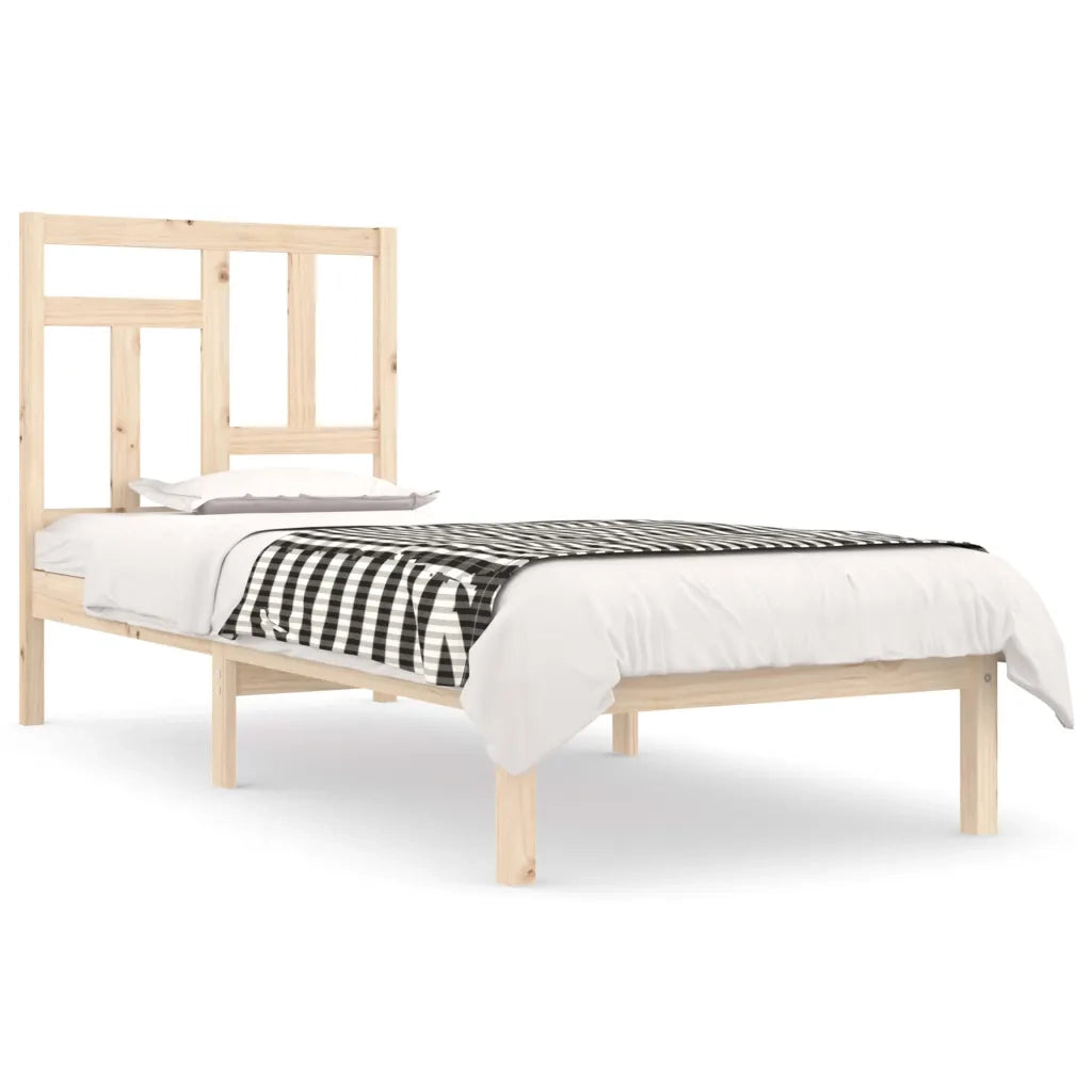 Letto senza Materasso-Struttura Letto 90x190 cm in Legno Massello di Pino 926425