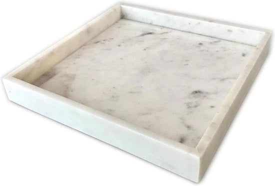Dienblad in Marmo Bianco - 30x30x4cm