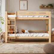 Letto a castello per bambini e ragazzi trasformabile in 2 letti singoli 90x200 cm; naturale