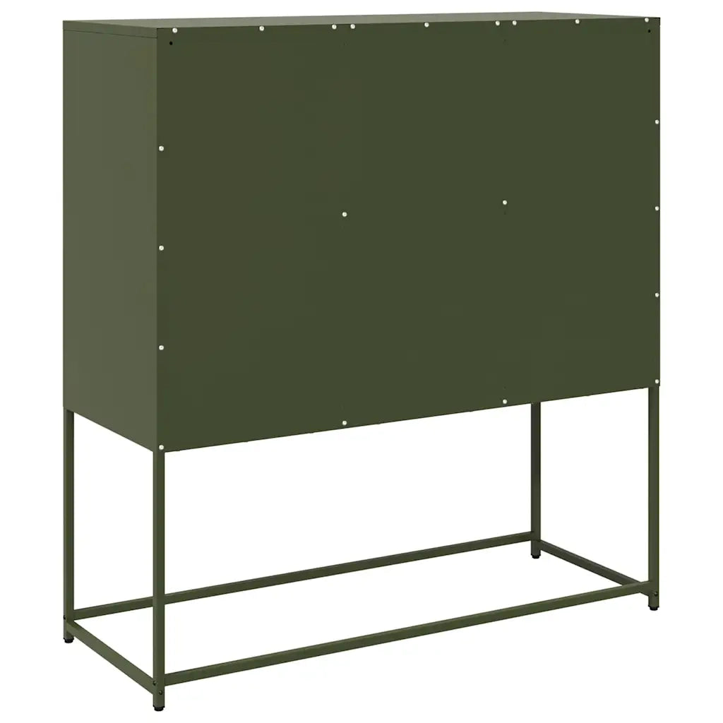 Credenza Verde Oliva 100,5x39x107 cm Acciaio Laminato a Freddo 853426