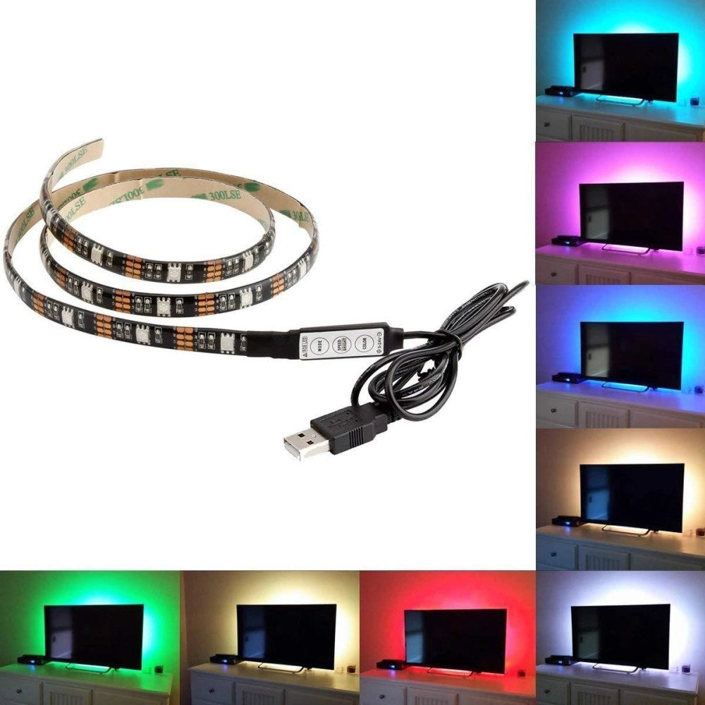 Trade Shop - Strip Led Striscia Usb 100cm L5 6.48w 5v Per Retroilluminazione Televisore Tv -