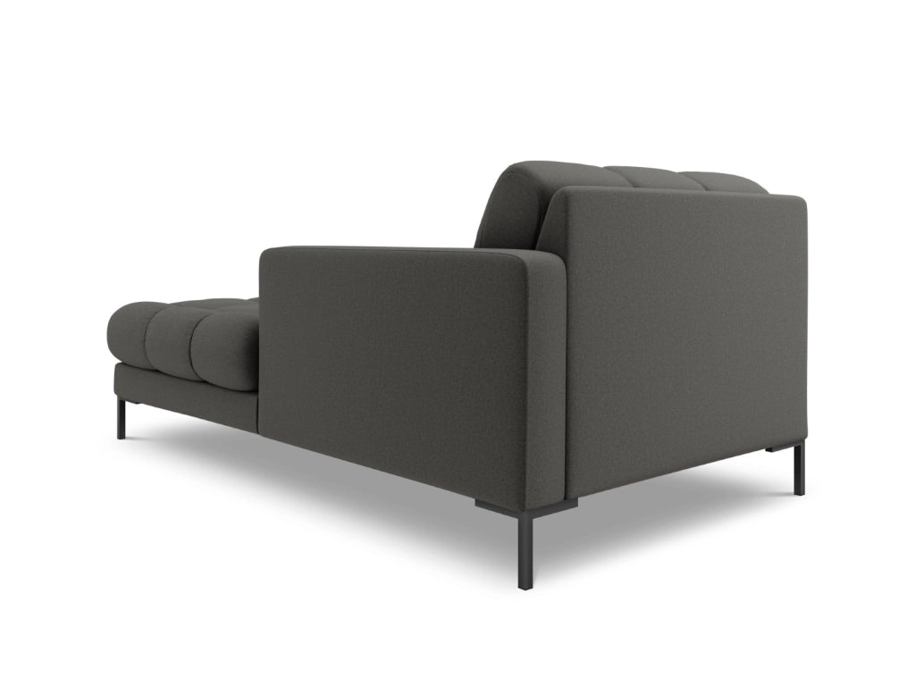 Cosmopolitan Design - Chaise longue destra "Bali" in tessuto strutturato grigio scuro 