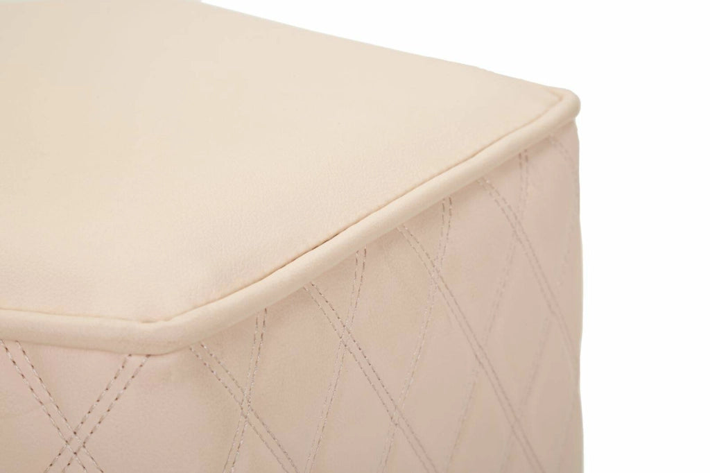 Pouf Suasa, Poltrona multiuso, Scendiletto, Pouf poggiapiedi, 38x38 h38 cm, Rosa e Oro
