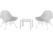 Set di 2 poltrone da giardino "Soléna" con tavolino - Bianco