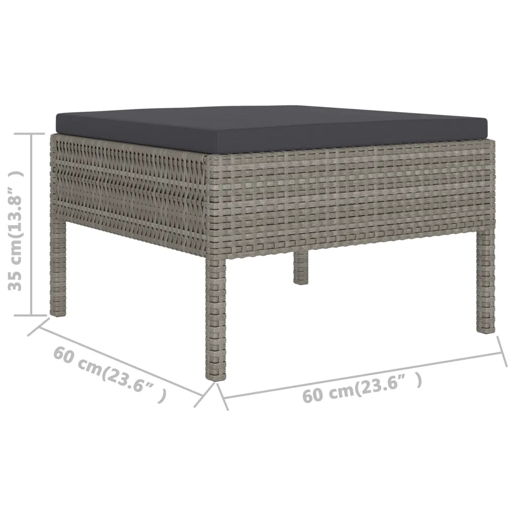 Set Divani da Giardino 2 pz | Set Salotto da Giardino con Cuscini in Polyrattan Grigio