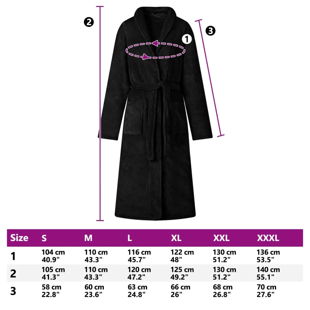 Accappatoio senza Cappuccio Nero xxl Flanella CFW4623897