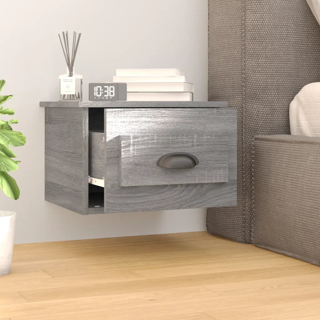 Comodino a Parete Grigio Sonoma 41,5x36x28 cm 816388