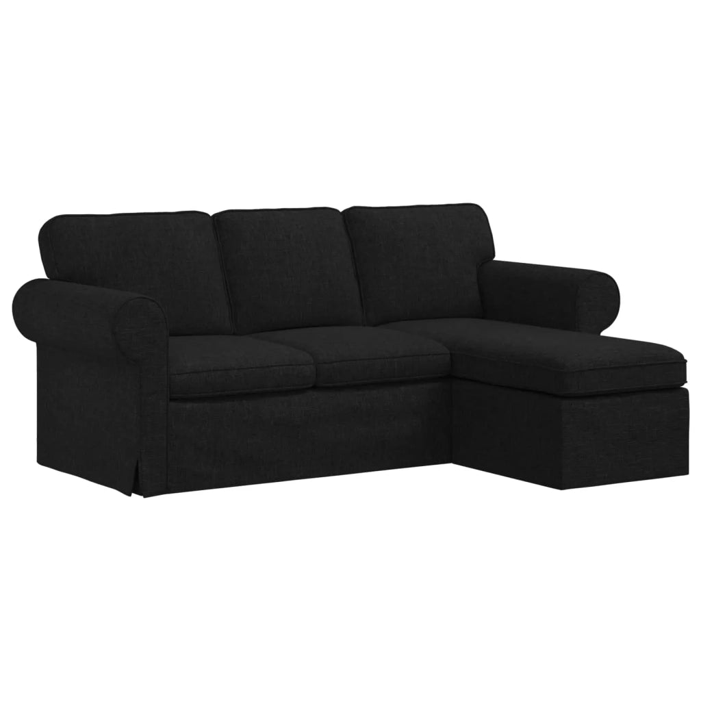 Divano Nero 215 x 138 x 80 cm Tessuto