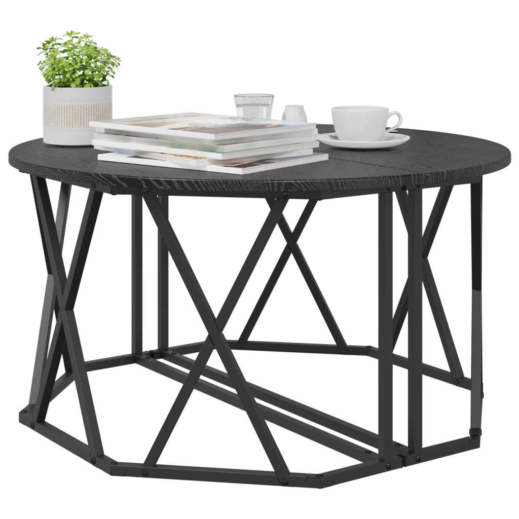 Tavolino da caffÃ¨  Nero Rovere 80x80x42 cm in legno ingegnerizzato