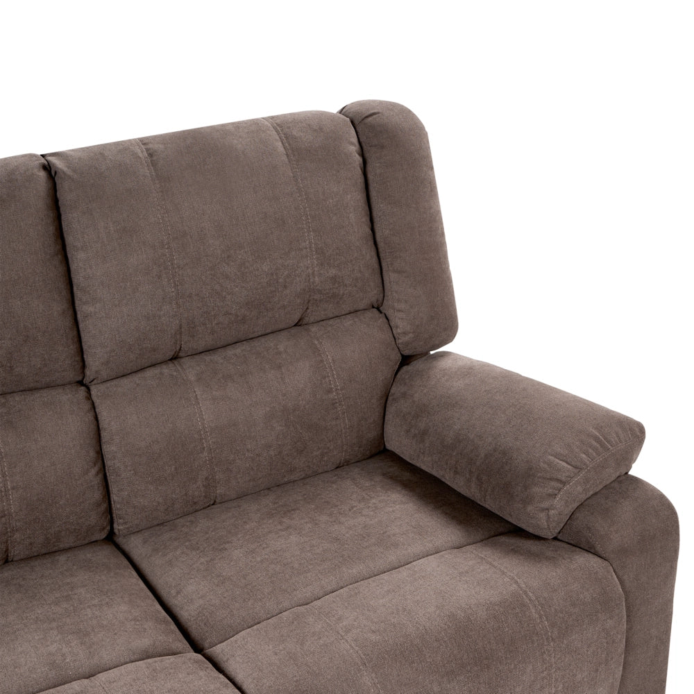 Divano angolare a 5 posti in tessuto grigio con schienale reclinabile manualmente stile moderno tradizionale