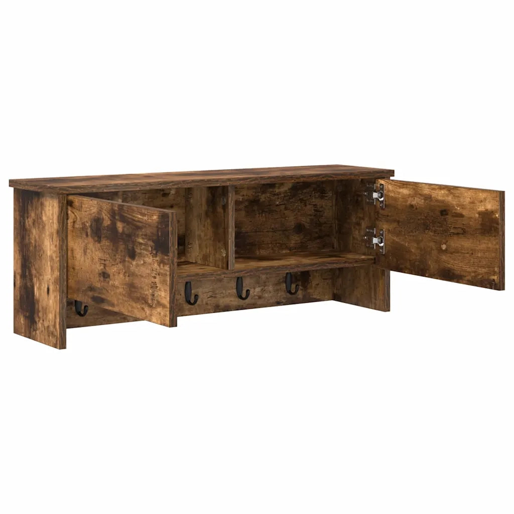 Appendiabiti a muro con lo scaffale Rovere fum¨¦ 80 x 20 x 30 cm CFW9107519