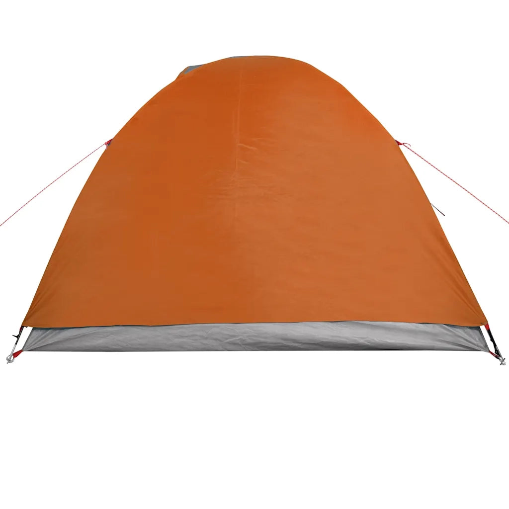 Tenda da Campeggio a Cupola 4 Persone-Tenda per Escursionismo Grigio e Arancione 797128