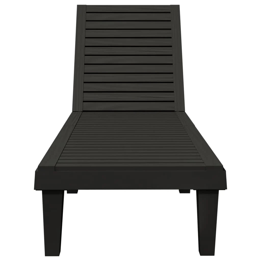 Lettino prendisole sedia a sdraio lettino prendisole letto da giardino mobili da esterno per patio 155 x 58 x 83 cm polipropilene nero 02_0012783