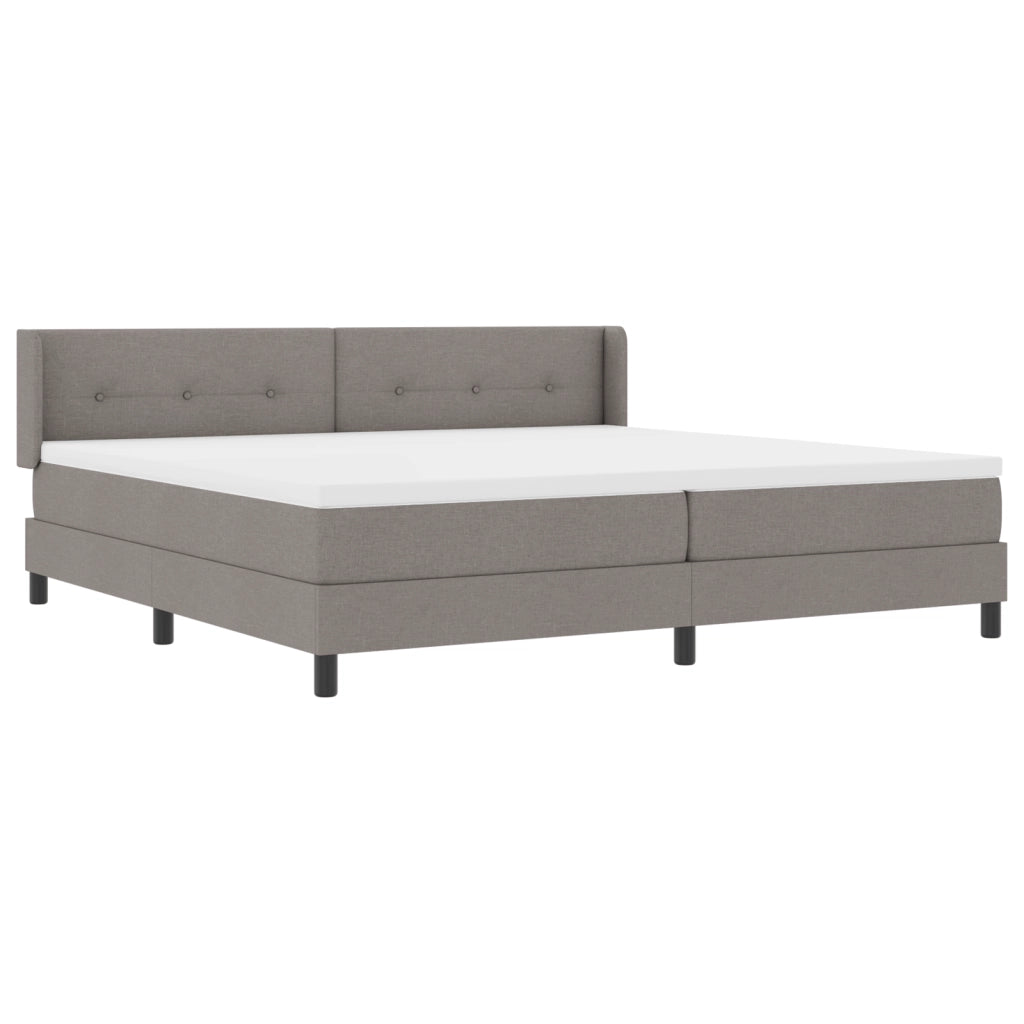 Letto a Molle con Materasso Tortora 200x200 cm Tessuto