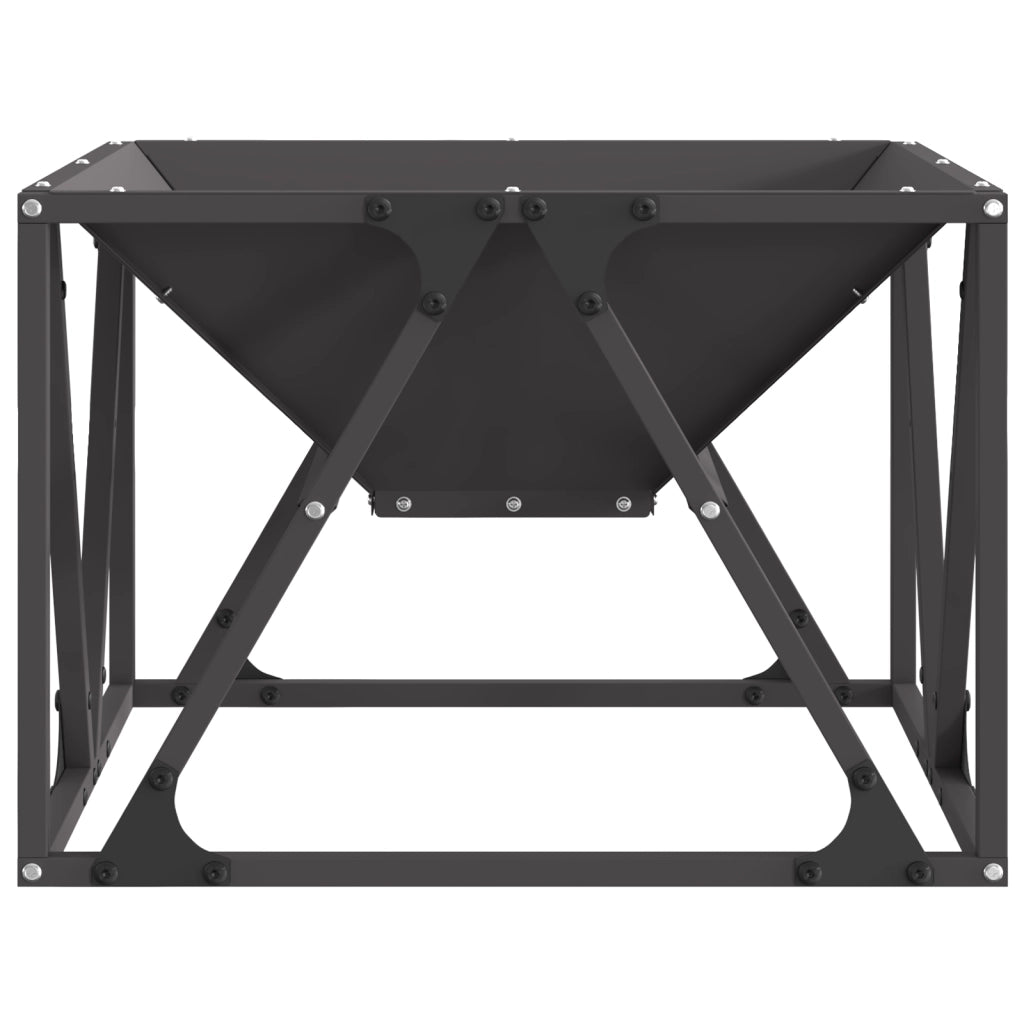 Braciere Quadrato Nero 50x50x35 cm Acciaio