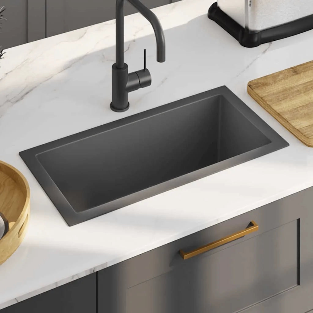 Lavello da Cucina Lavorato a Mano Nero Acciaio Inox CFW3602402