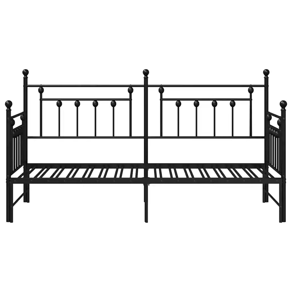 Struttura per letto di giorno Nero 75 x 190 cm Acciaio 42002663