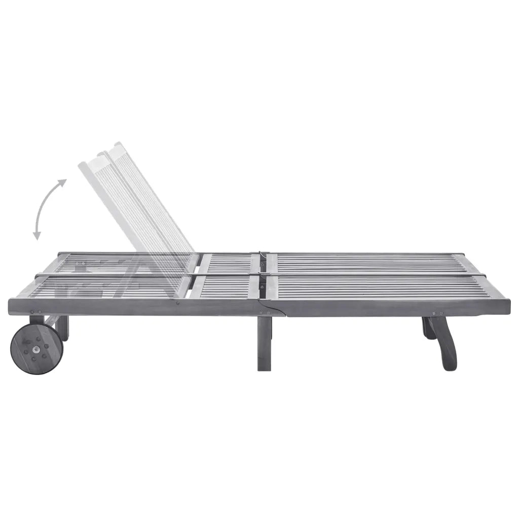 Sdraio da Giardino Grigia a 2 Posti con Cuscini Massello Acacia cod mxl 77140