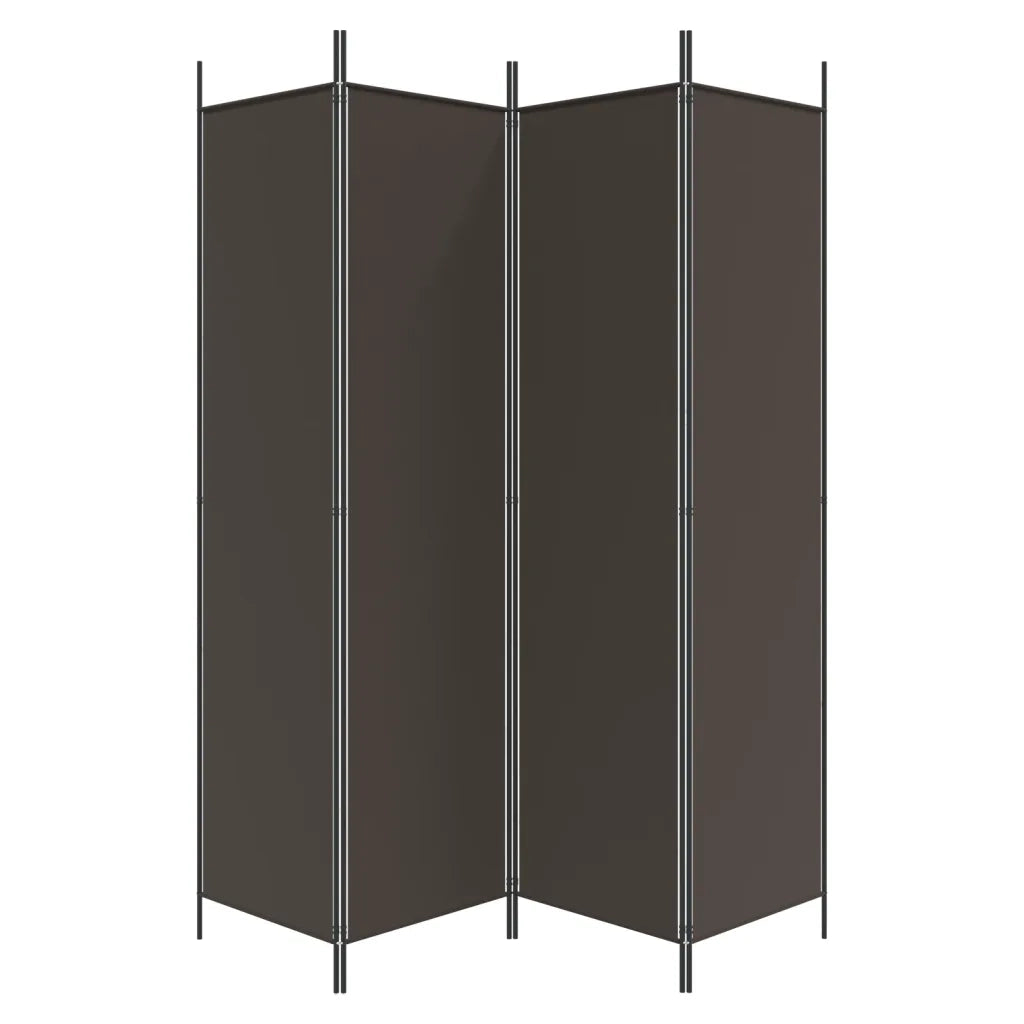 Divisorio a 4 Pannelli Marrone 200x200 cm in Tessuto 350183