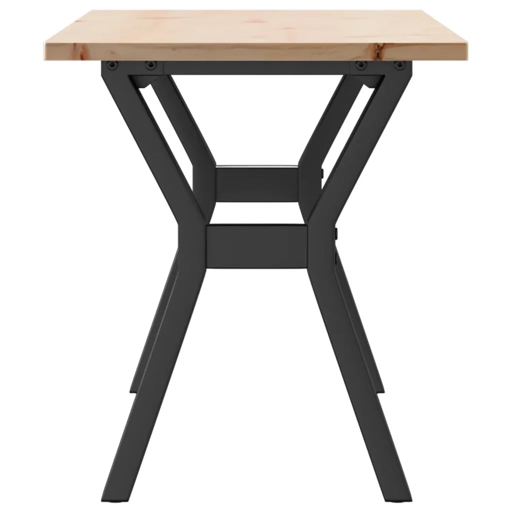Tavolino Salotto Telaio a Y 110x40x45 cm Legno Pino e Acciaio 3282711
