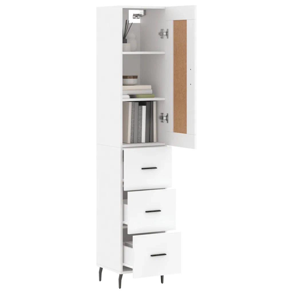 Credenza Bianca 34,5x34x180 cm in Legno Multistrato 3200209