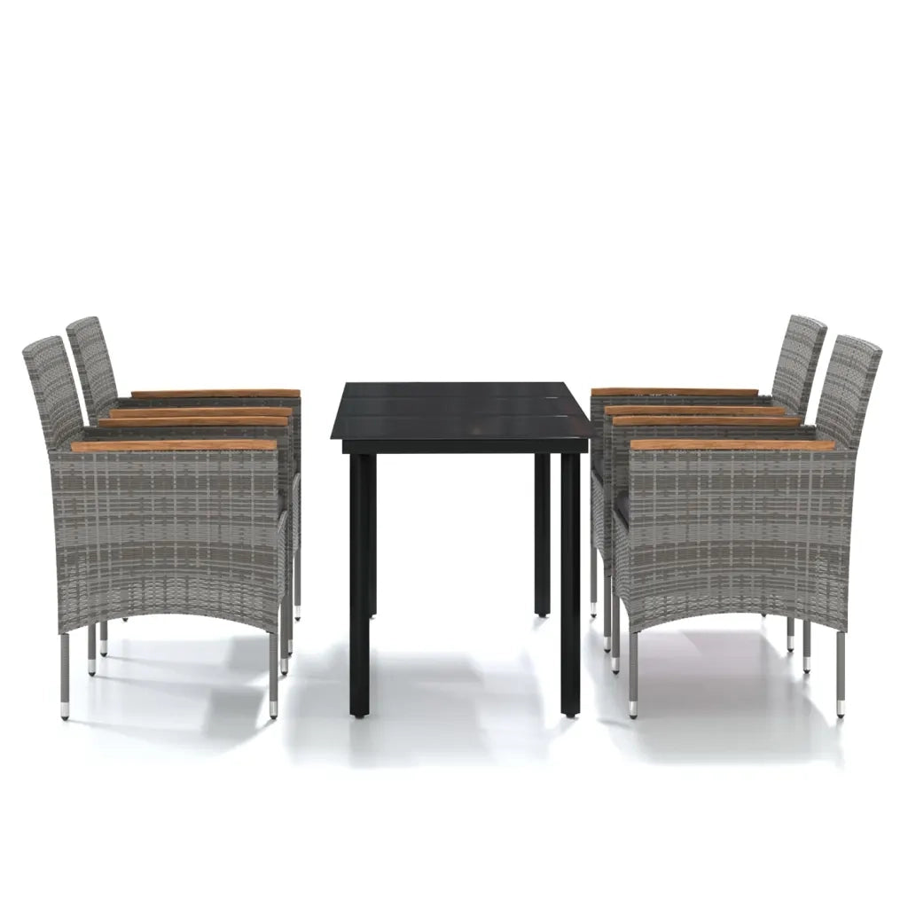 Set da Pranzo da Giardino 5 pz con Cuscini Grigio e Nero cod mxl 39429
