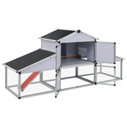 Pollaio grande in alluminio e MDF con rampe e 1 nido 258 cm 02_0001677