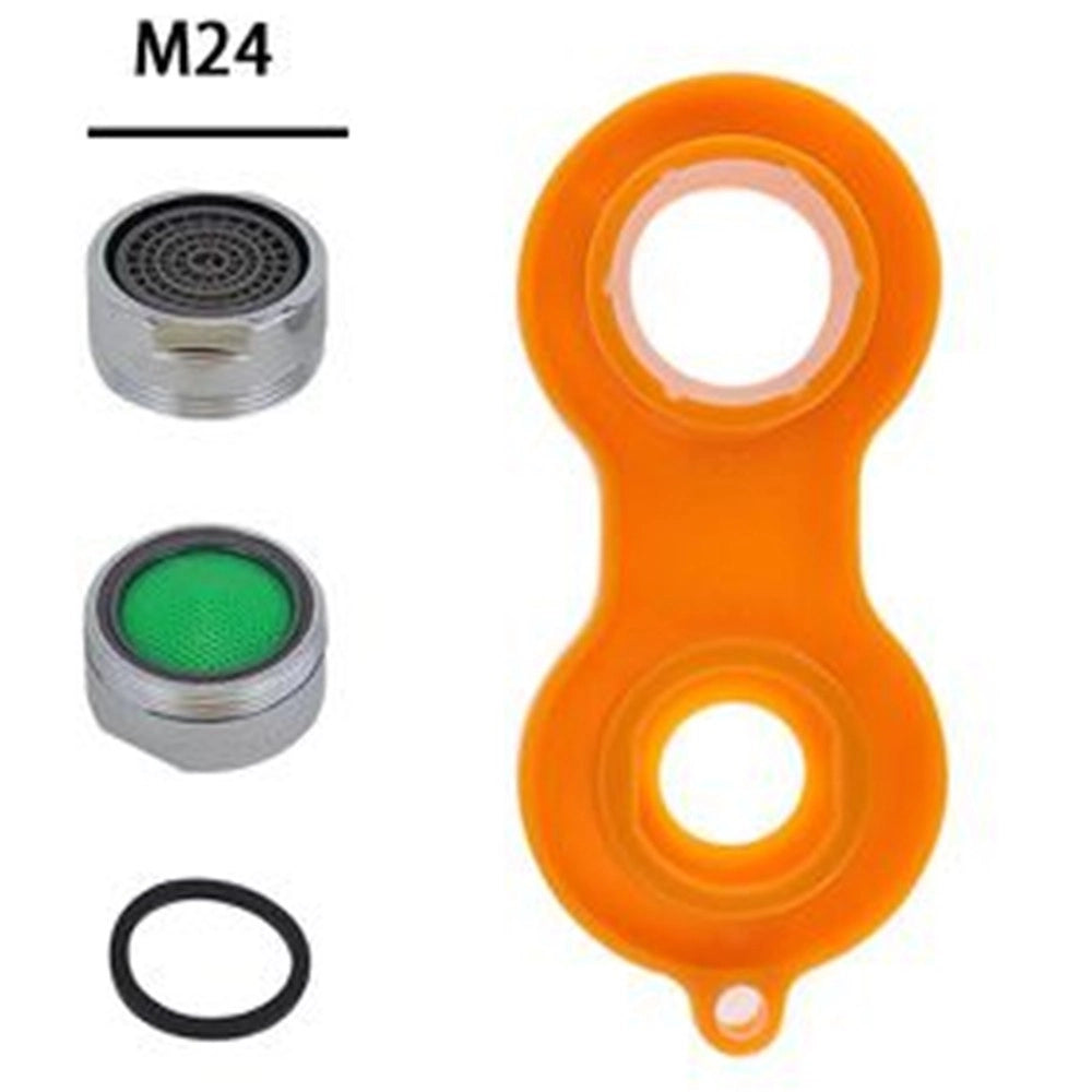 Trade Shop - Set 4 Pezzi Aeratore Per Rubinetto M24 In Abs Filtro Rompigetto Con Chiave 59033 -