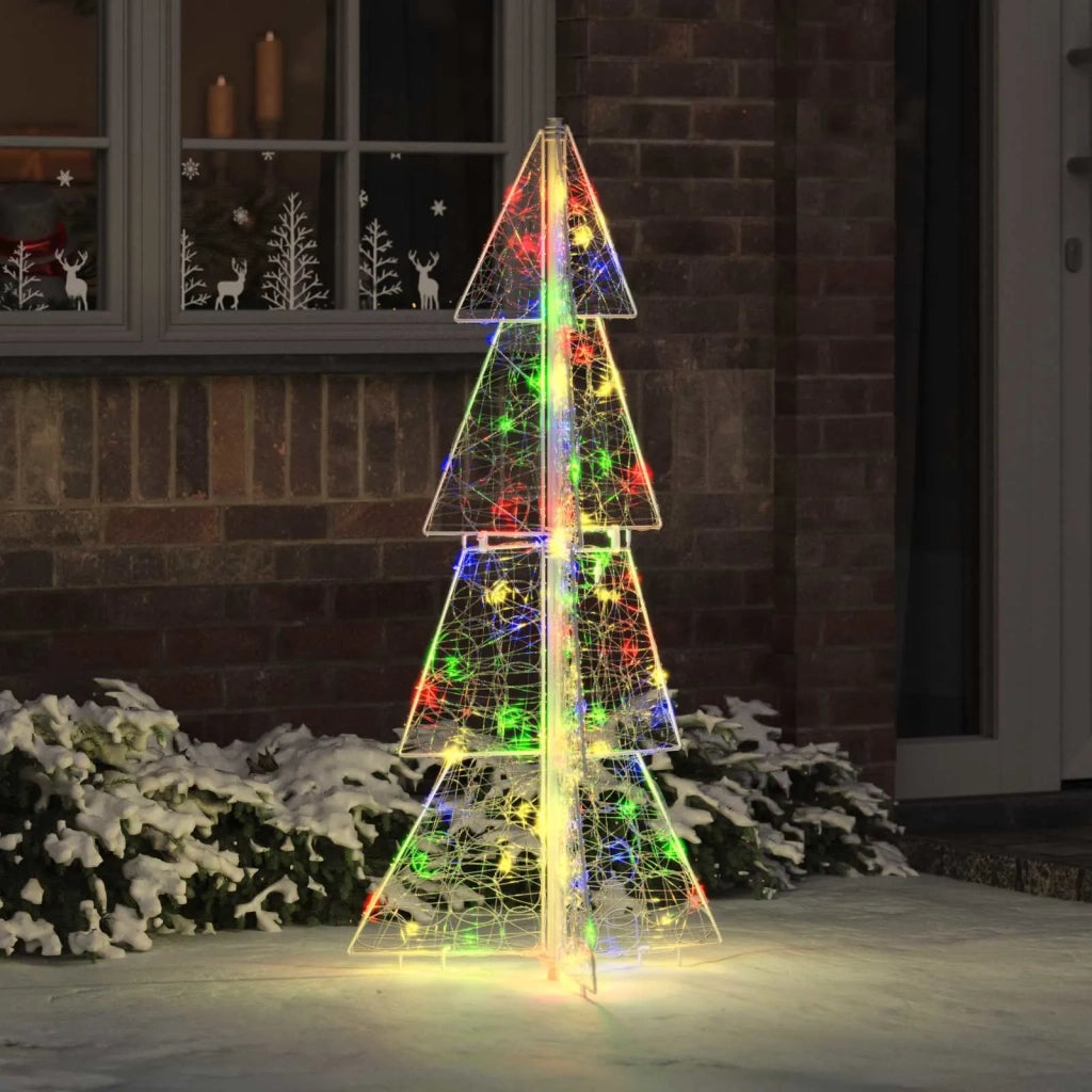 Albero di Natale con 100 LED Multicolore 120 cm Acrilico
