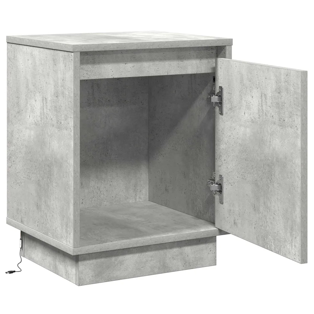 Comodino | Armadio da Notte | Mobiletto da notte Grigio cemento 39 x 34,5 x 50 cm