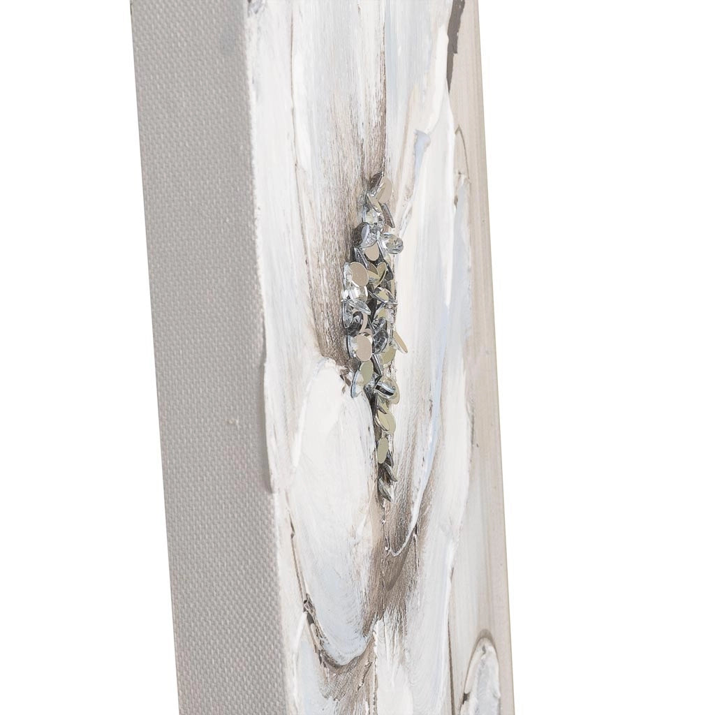 Quadro dipinto a mano con rilievo grigio 30x60x2,5h