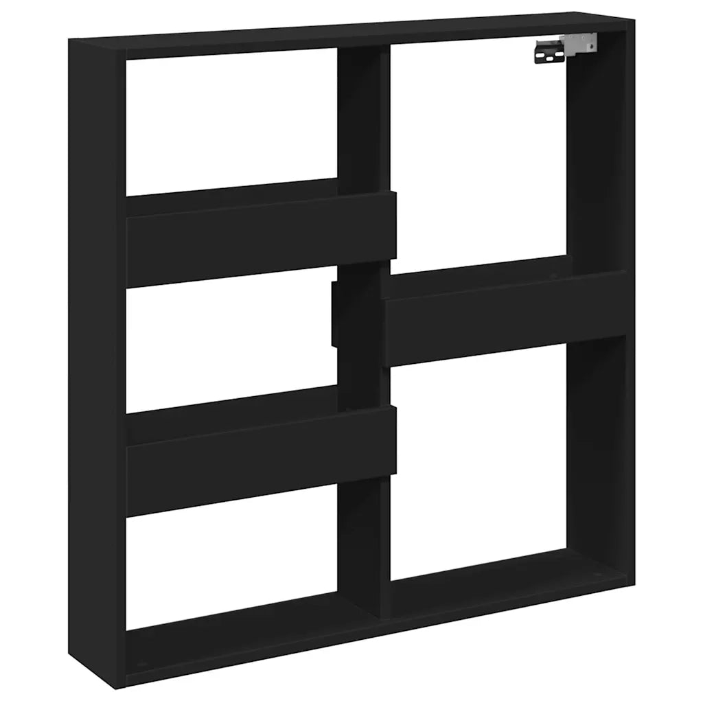Armadietto a Muro | Mobile a Parete Nero 80x15x80 cm in Legno Multistrato