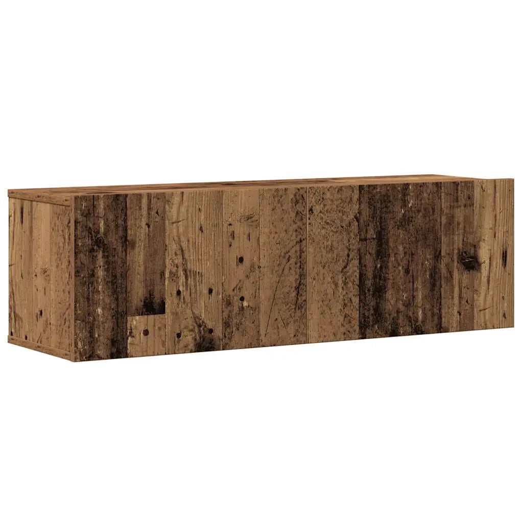 Set Mobile TV 8 pz Montato a Parete Legno Antico in Truciolato 3329147