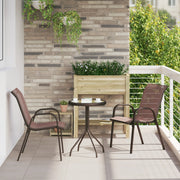 Set Bistro da Giardino 3 Pezzi Marrone Textilene e Acciaio