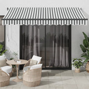 Tenda Retrattile Automatica LED Antracite e Bianco 350x250 cm 3310229