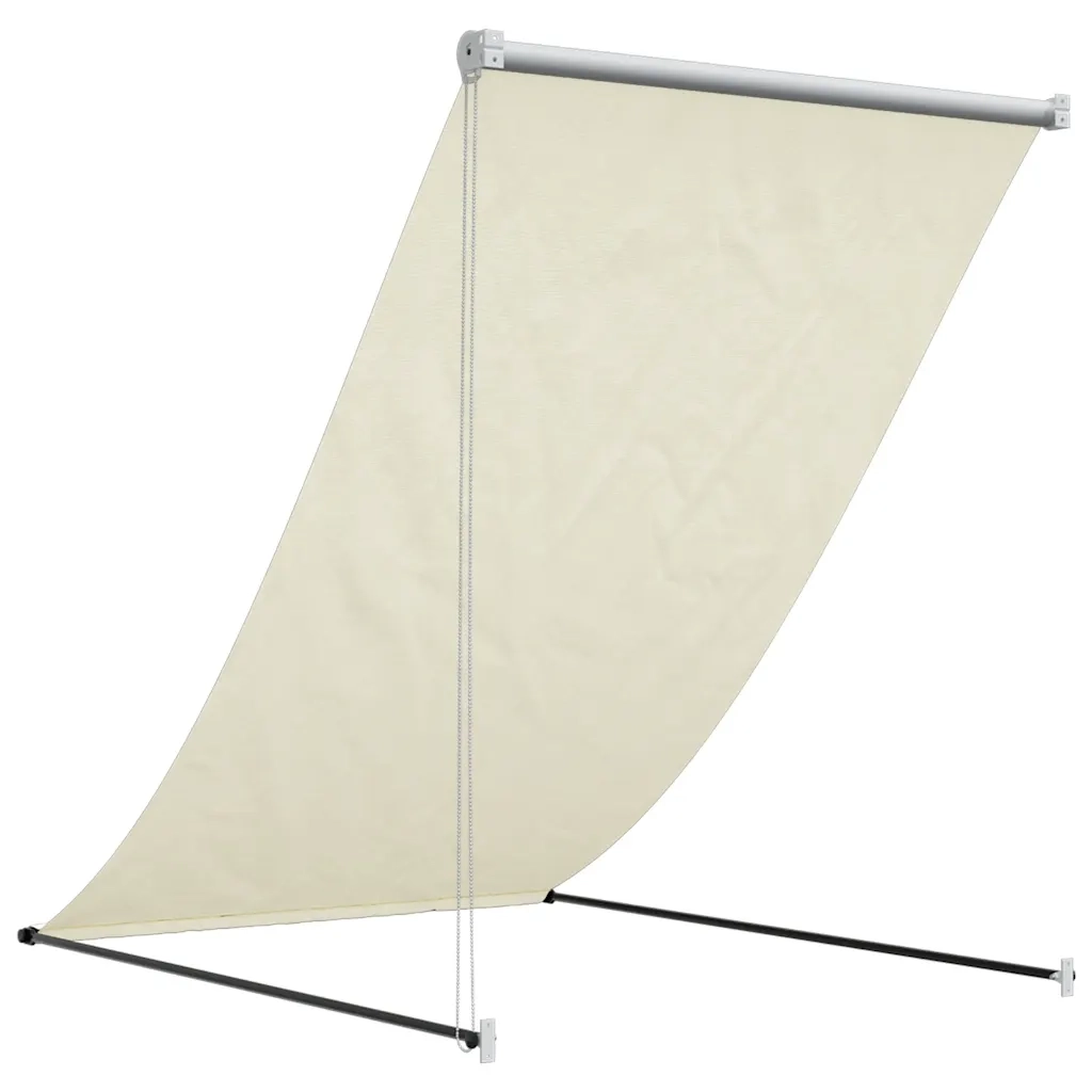 Tenda da Sole Retrattile Crema 100x150 cm in Tessuto e Acciaio 368757