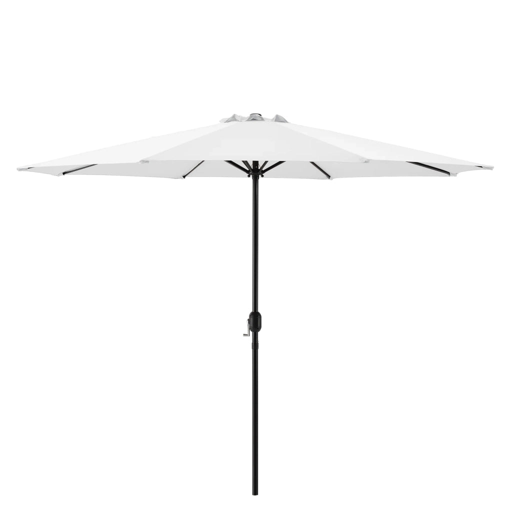 Ombrellone da giardino robusto resistente ai raggi UV impermeabile poliestere acciaio 300 bianco 03_0005909