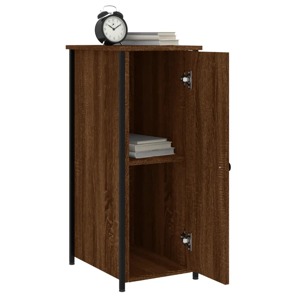 Comodino Rovere Marrone 32x42x80 cm in Legno Multistrato 825971